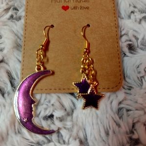 Hypoallergenic Moon and Stars Earrings